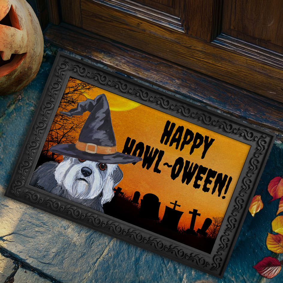 Dandie Dinmont Terrier HAPPY HOWL-OWEEN Welcome Mat