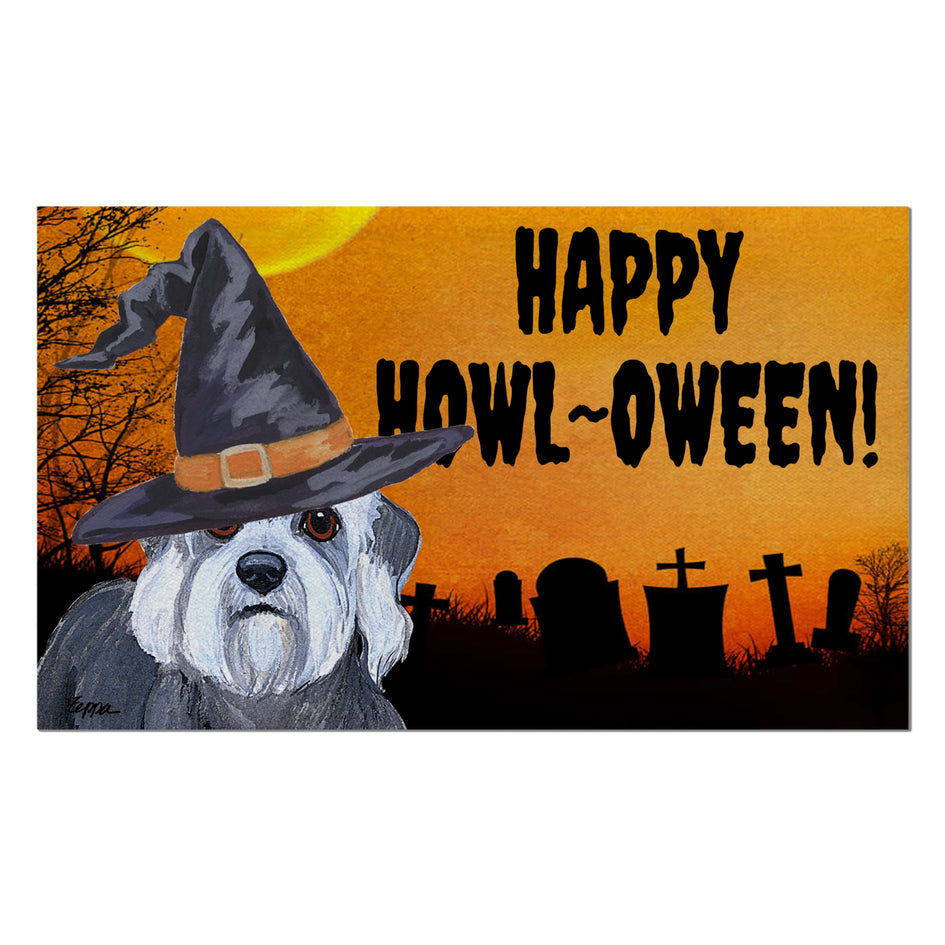 Dandie Dinmont Terrier HAPPY HOWL-OWEEN Welcome Mat