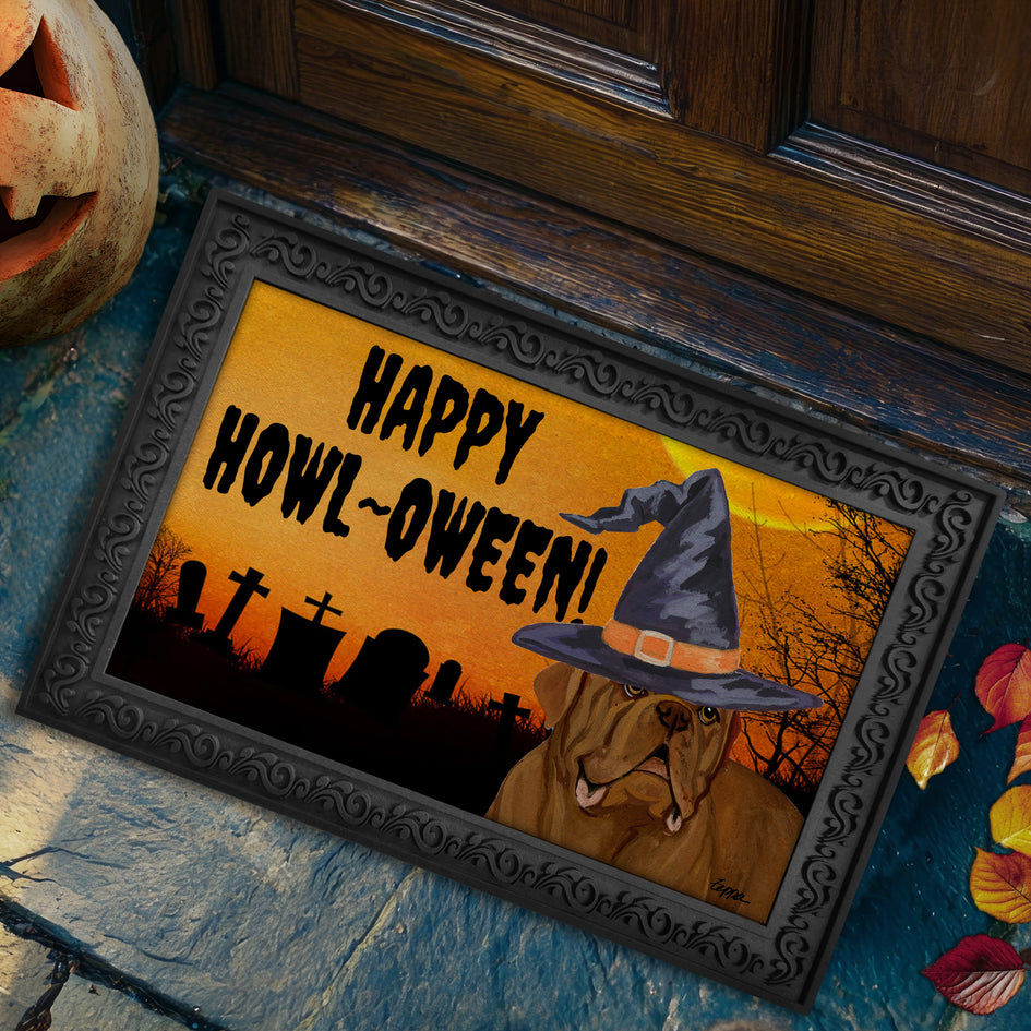 Dogue de Bordeaux HAPPY HOWL-OWEEN Welcome Mat