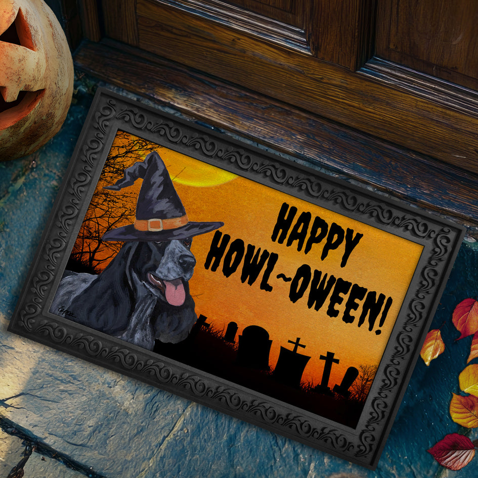 English Cocker Spaniel HAPPY HOWL-OWEEN Welcome Mat