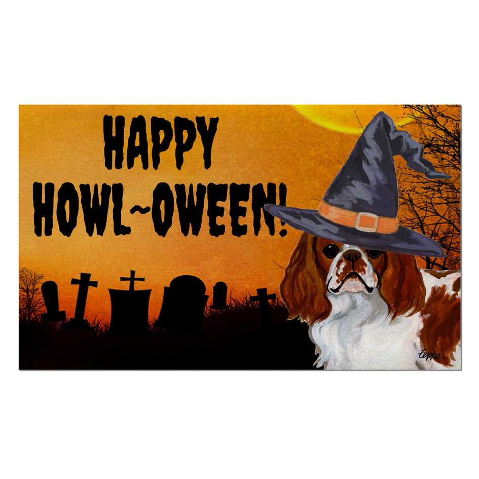 English Toy Spaniel HAPPY HOWL-OWEEN Welcome Mat