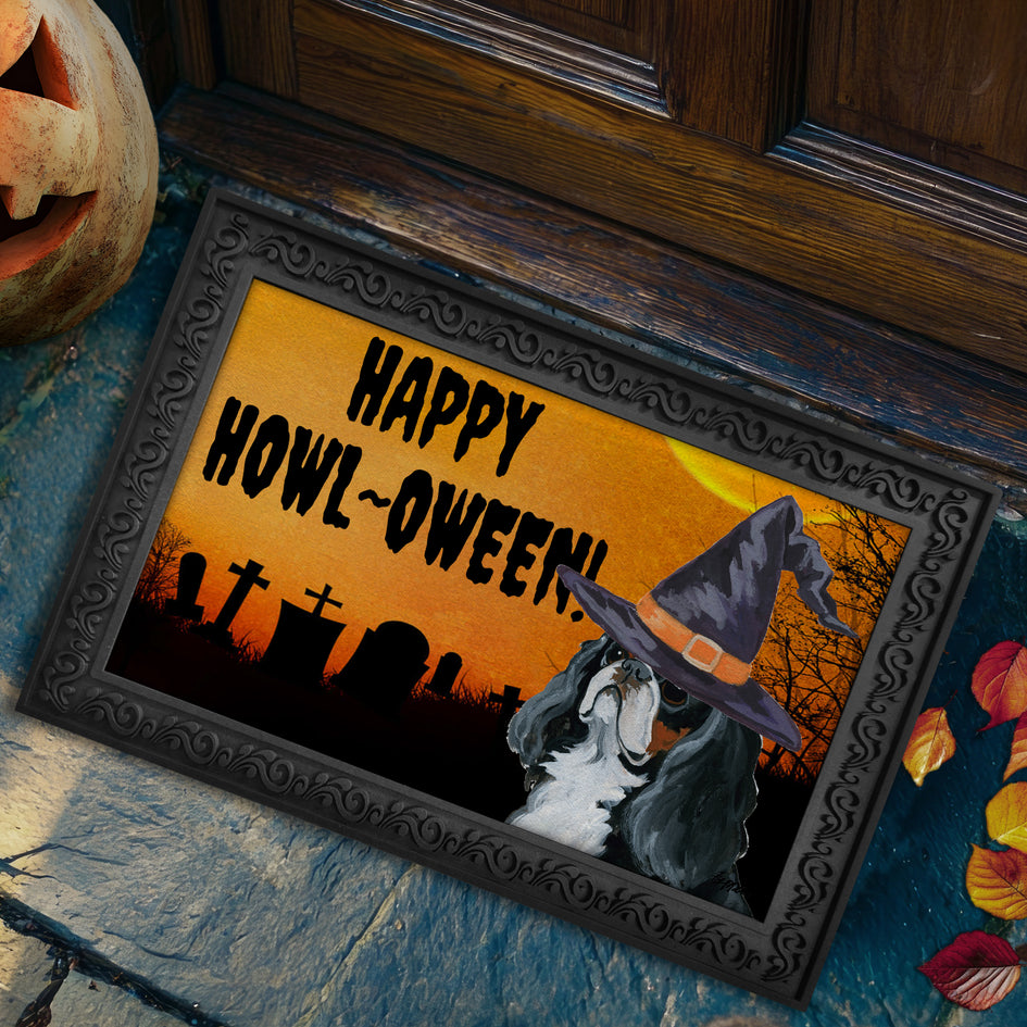 English Toy Spaniel HAPPY HOWL-OWEEN Welcome Mat