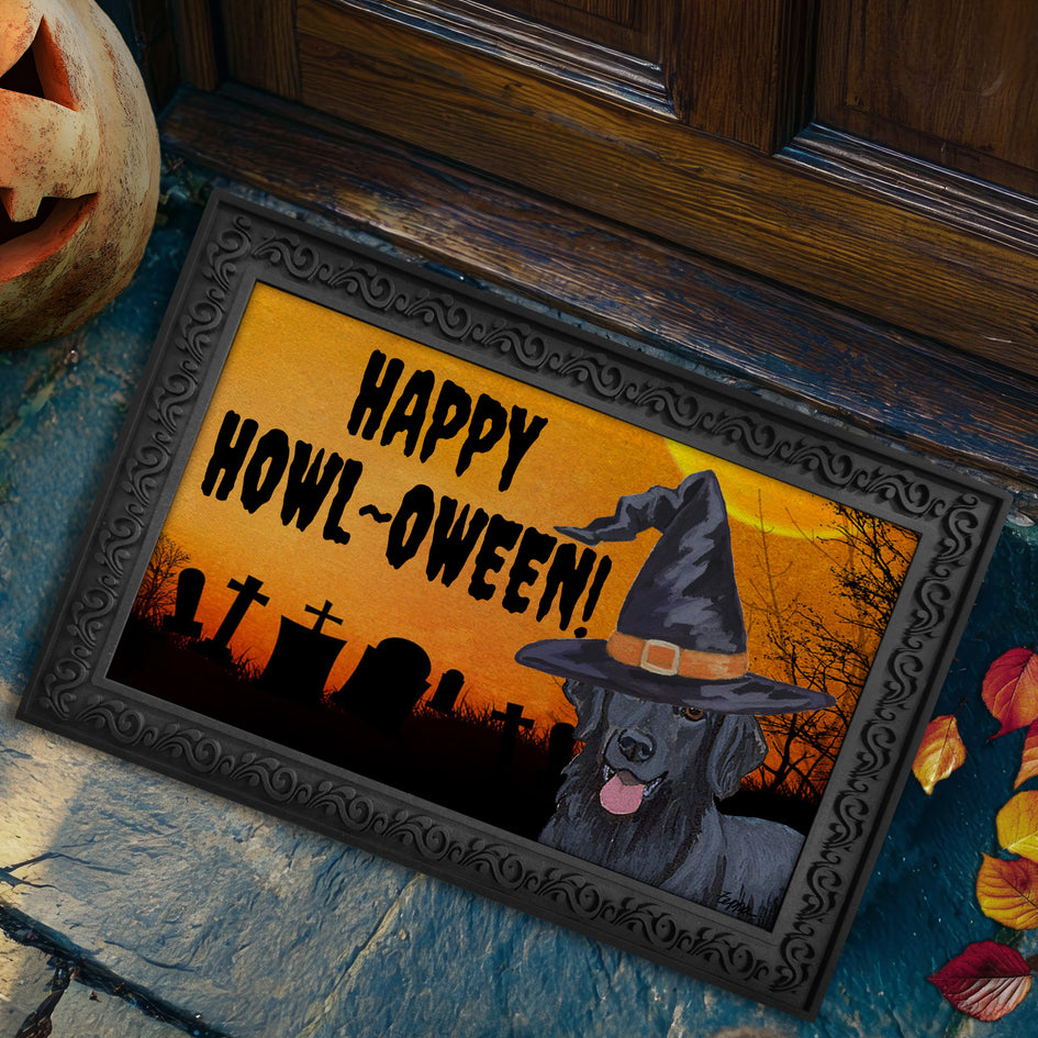 Flat-Coated Retriever HAPPY HOWL-OWEEN Welcome Mat
