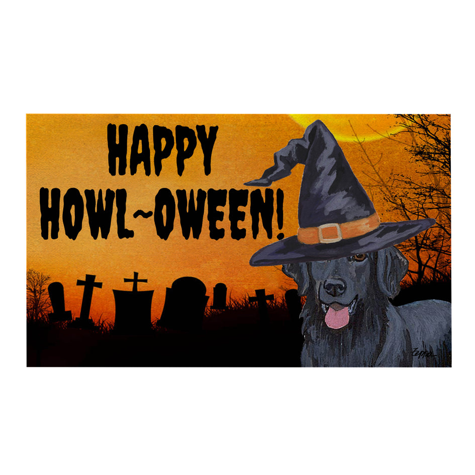 Flat-Coated Retriever HAPPY HOWL-OWEEN Welcome Mat
