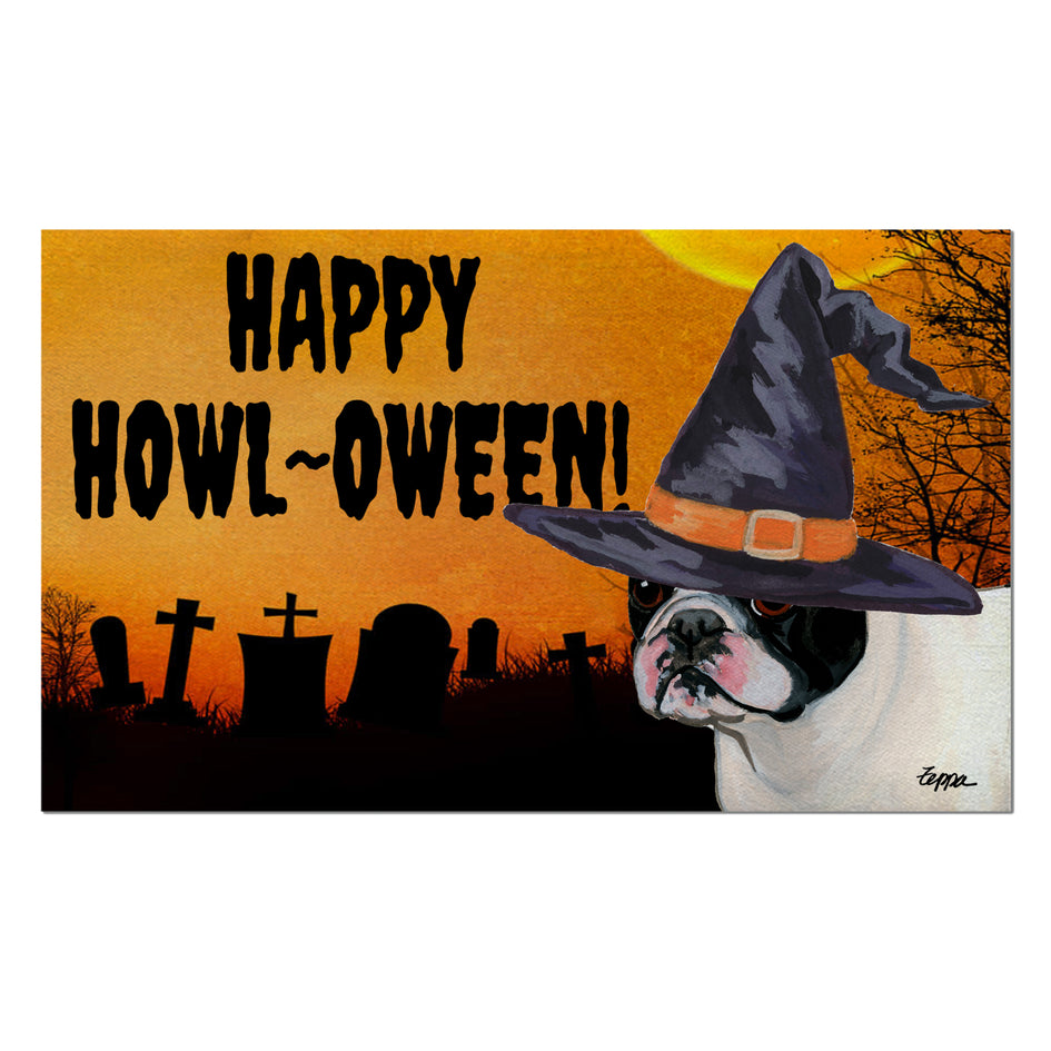 French Bulldog HAPPY HOWL-OWEEN Welcome Mat