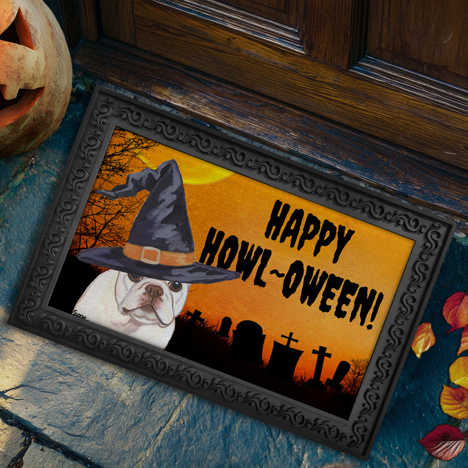 French Bulldog HAPPY HOWL-OWEEN Welcome Mat