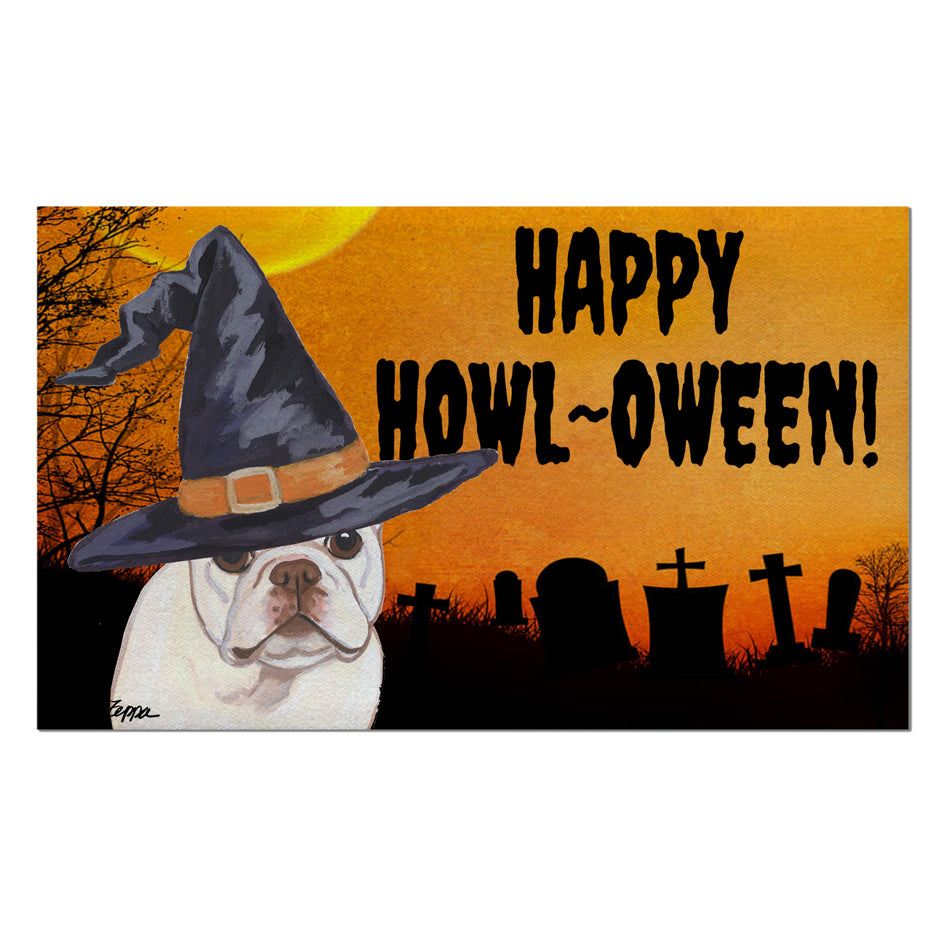 French Bulldog HAPPY HOWL-OWEEN Welcome Mat