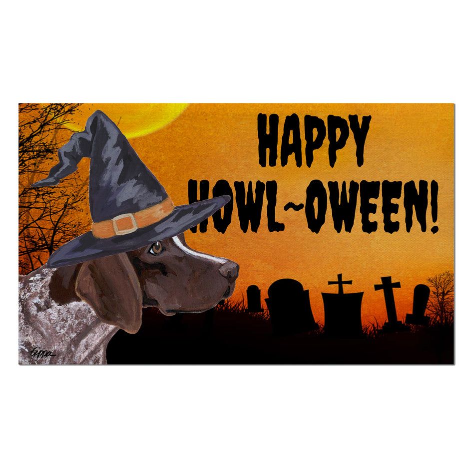 German Shorthaired Pointer HAPPY HOWL-OWEEN Welcome Mat