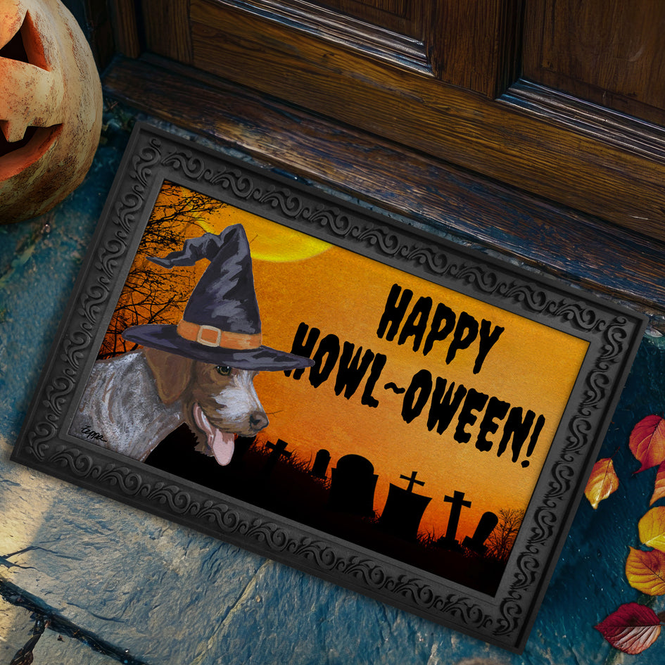 German Shorthaired Pointer HAPPY HOWL-OWEEN Welcome Mat
