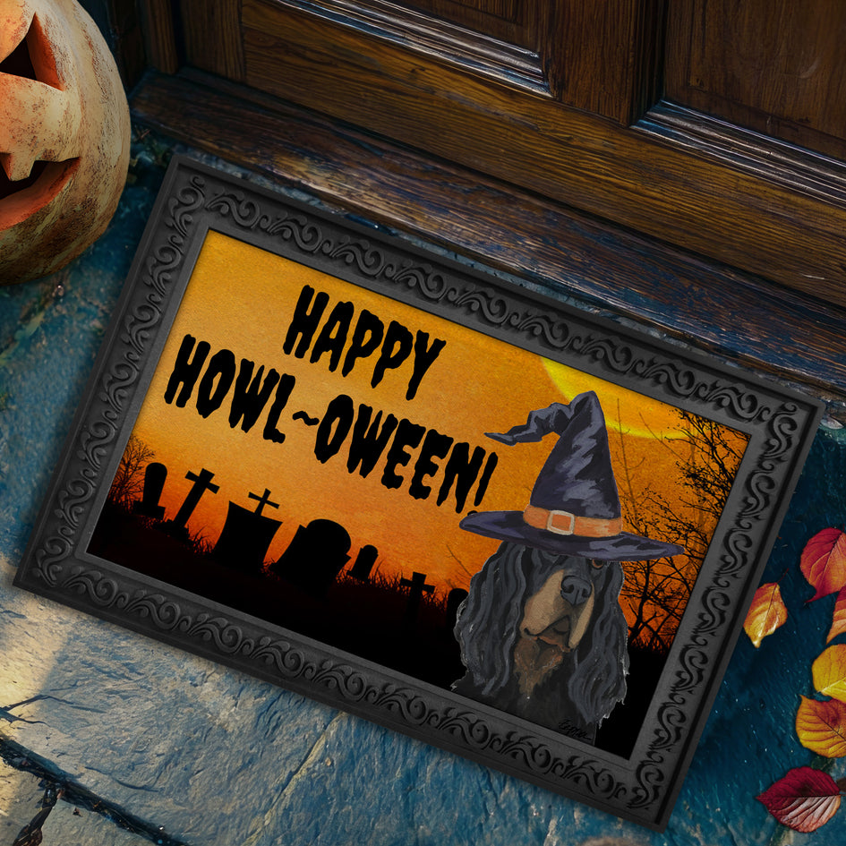 Gordon Setter HAPPY HOWL-OWEEN Welcome Mat