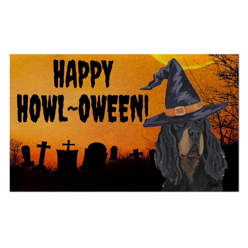 Gordon Setter HAPPY HOWL-OWEEN Welcome Mat