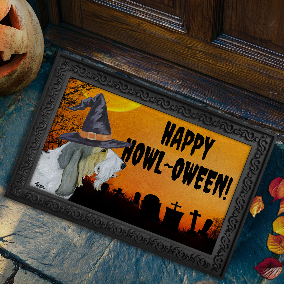 Grand Basset Griffon Vendéen HAPPY HOWL-OWEEN Welcome Mat