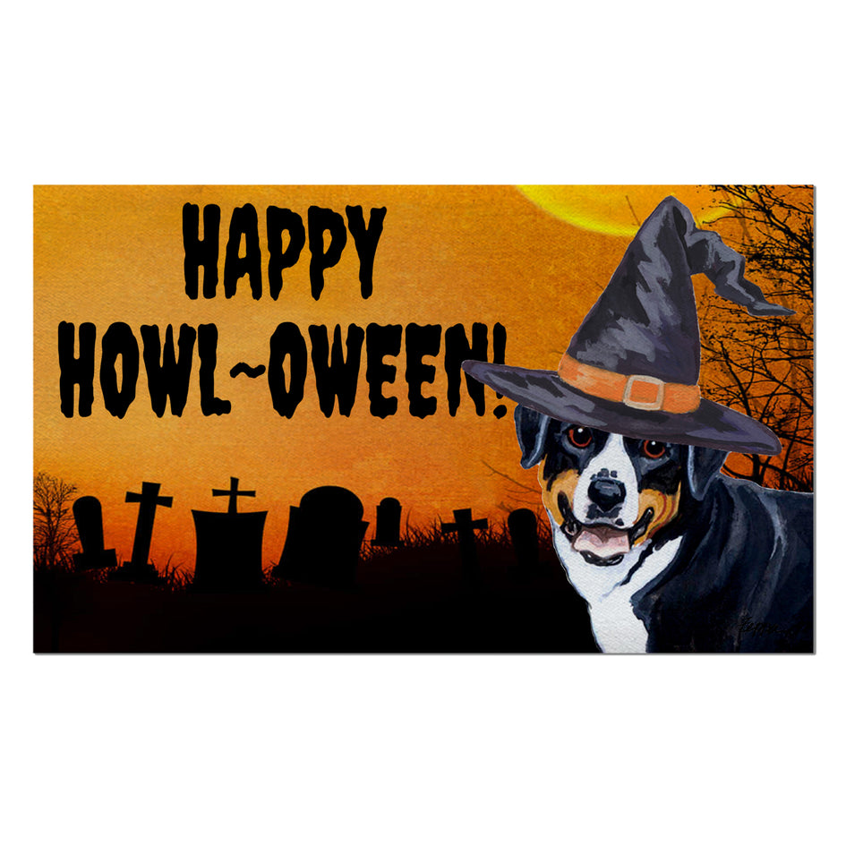 Greater Swiss Mountain Dog HAPPY HOWL-OWEEN Welcome Mat