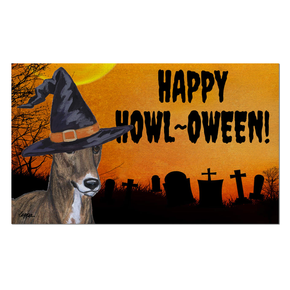Greyhound HAPPY HOWL-OWEEN Welcome Mat