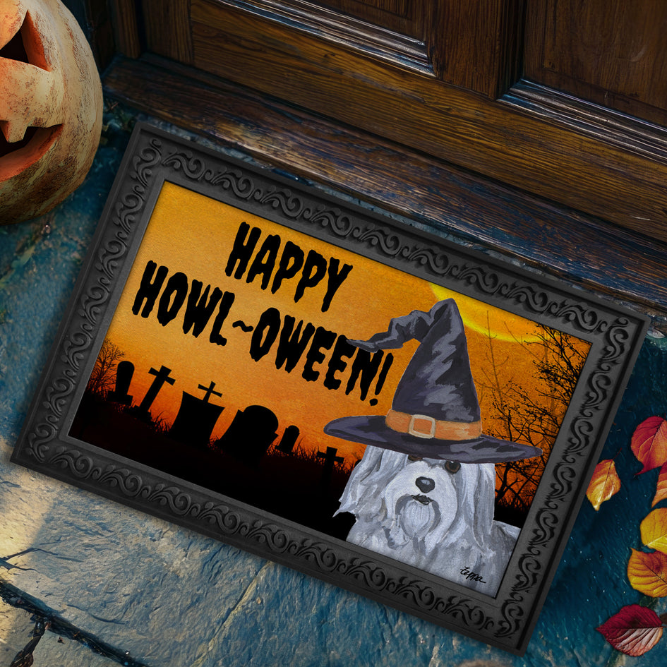 Havanese HAPPY HOWL-OWEEN Welcome Mat