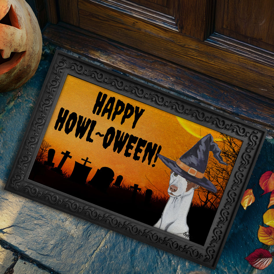 Ibizan Hound HAPPY HOWL-OWEEN Welcome Mat