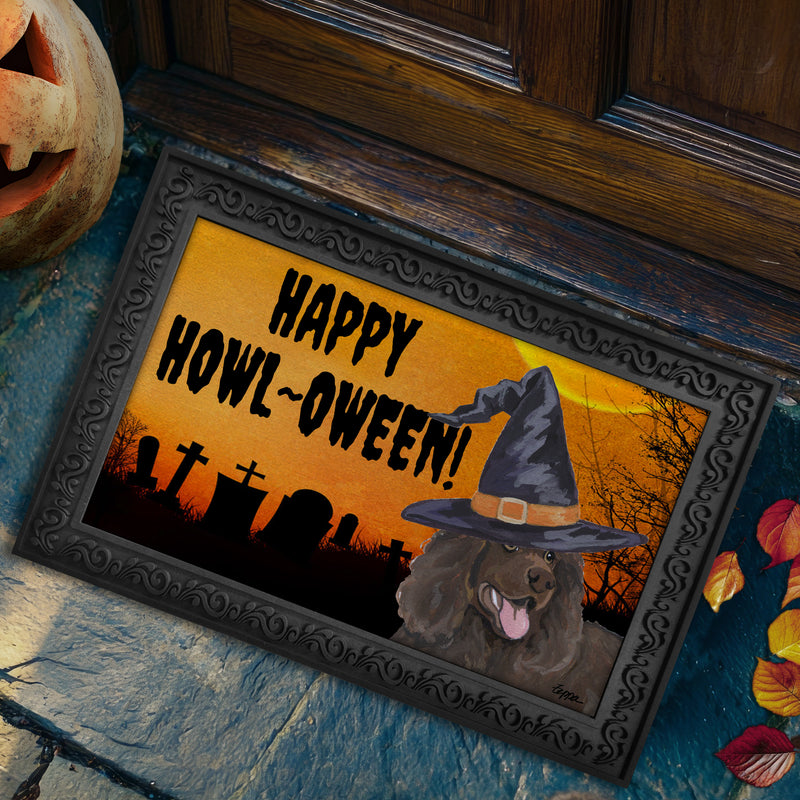 Irish Water Spaniel HAPPY HOWL-OWEEN Welcome Mat