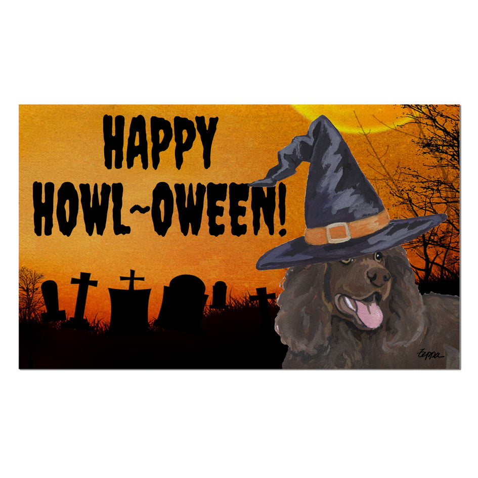Irish Water Spaniel HAPPY HOWL-OWEEN Welcome Mat