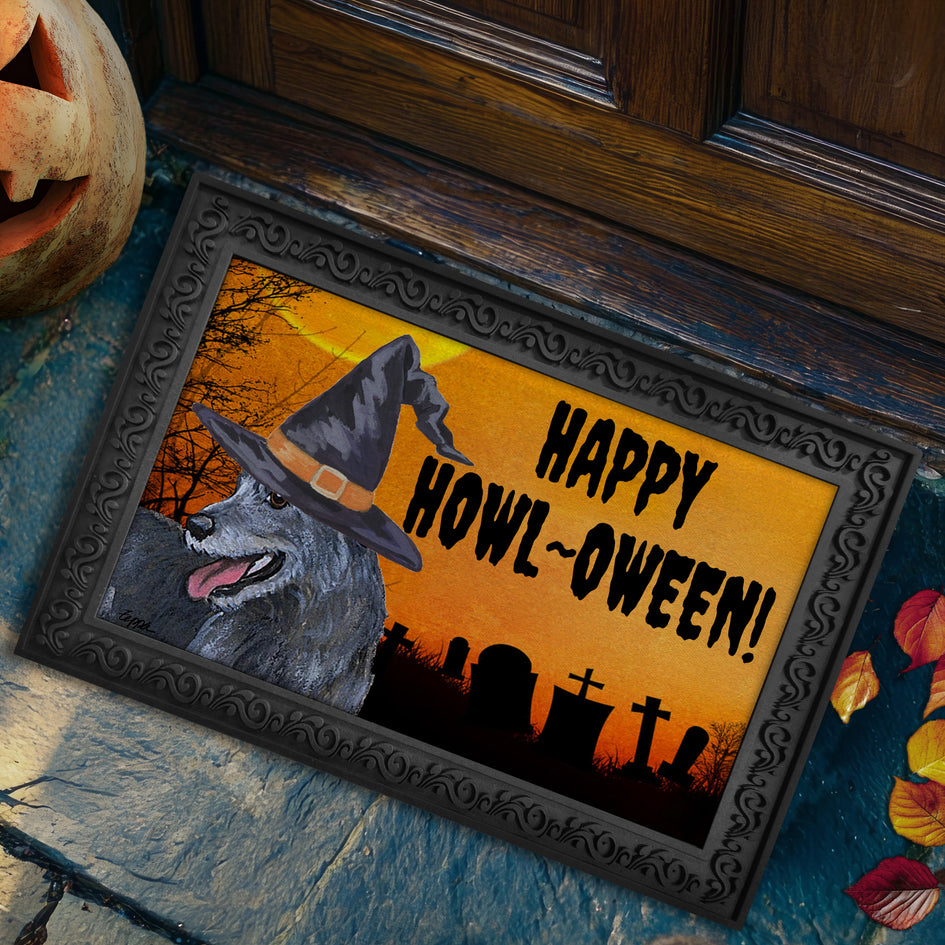 Irish Wolfhound HAPPY HOWL-OWEEN Welcome Mat
