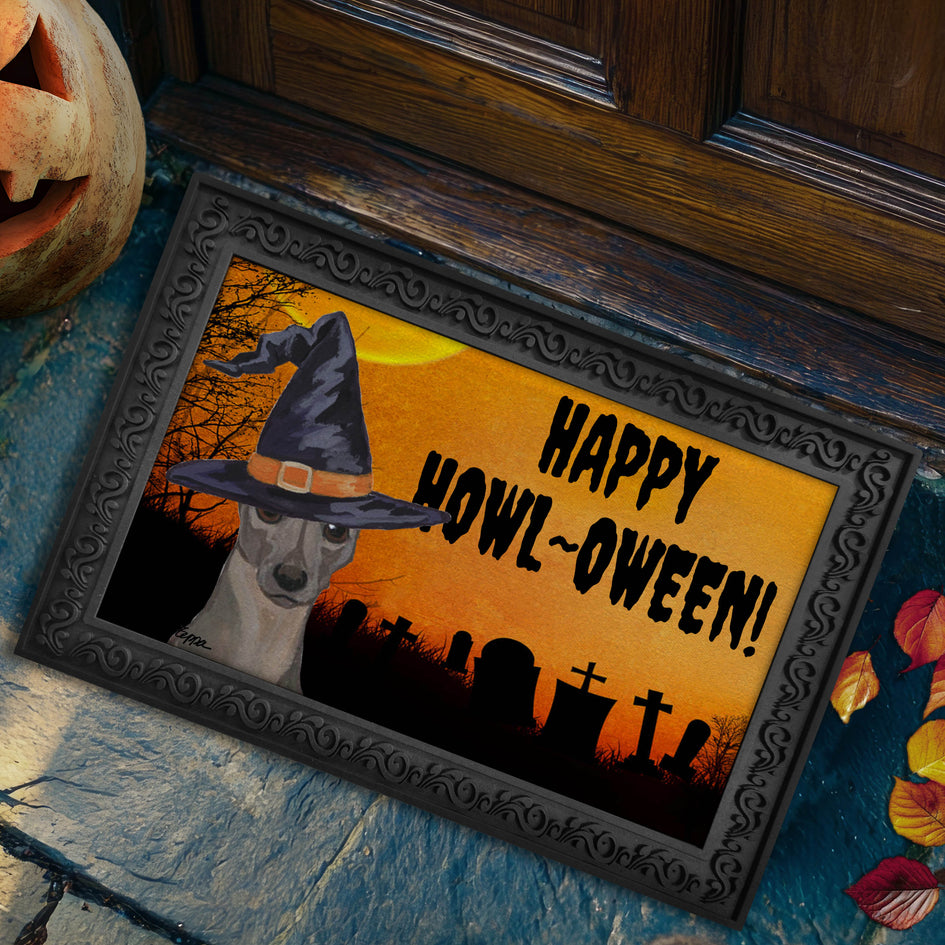 Italian Greyhound HAPPY HOWL-OWEEN Welcome Mat