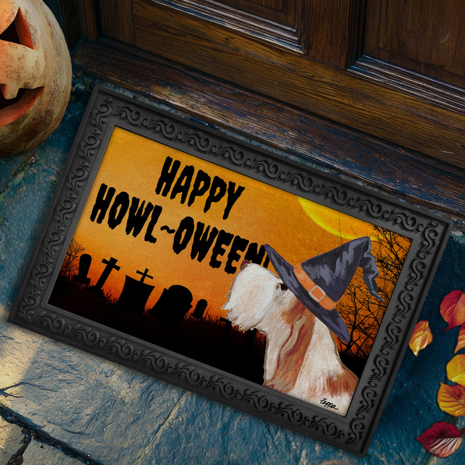Italian Spinone HAPPY HOWL-OWEEN Welcome Mat