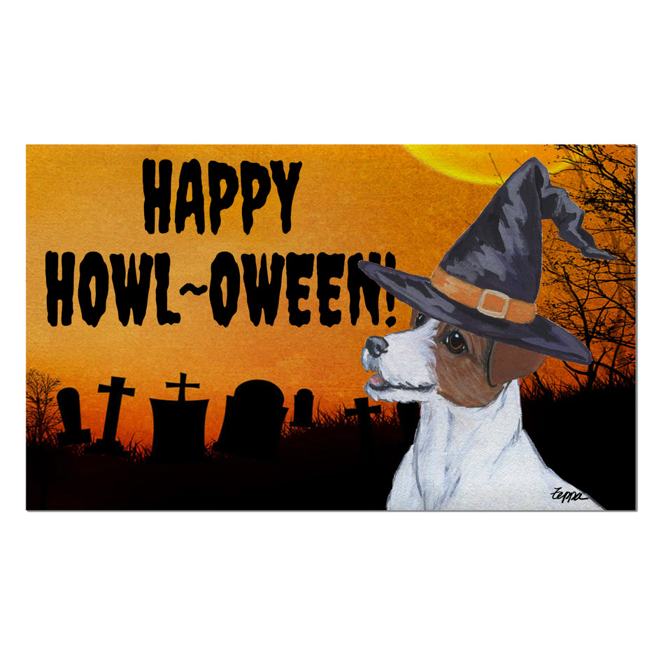 Parson Russell Terrier HAPPY HOWL-OWEEN Welcome Mat
