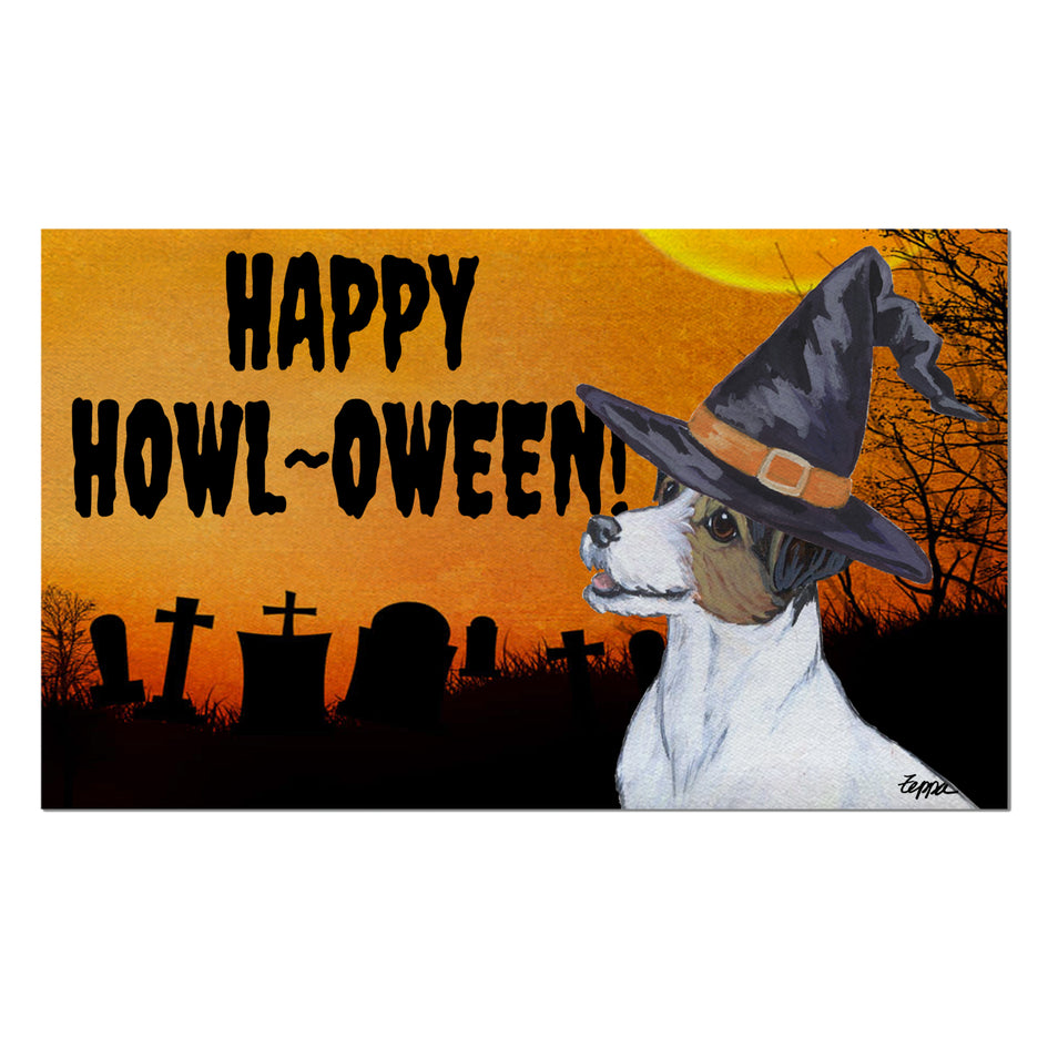 Parson Russell Terrier HAPPY HOWL-OWEEN Welcome Mat