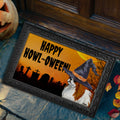Japanese Chin HAPPY HOWL-OWEEN Welcome Mat