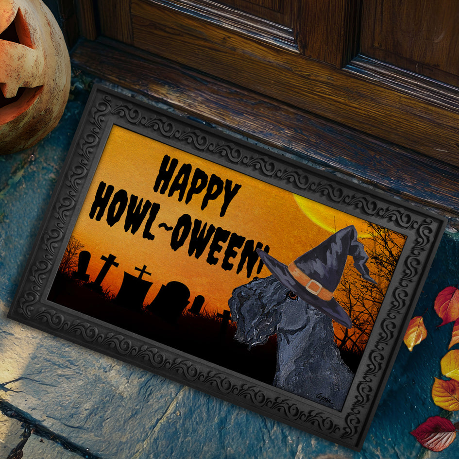 Kerry Blue Terrier HAPPY HOWL-OWEEN Welcome Mat