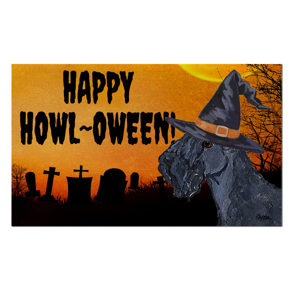 Kerry Blue Terrier HAPPY HOWL-OWEEN Welcome Mat