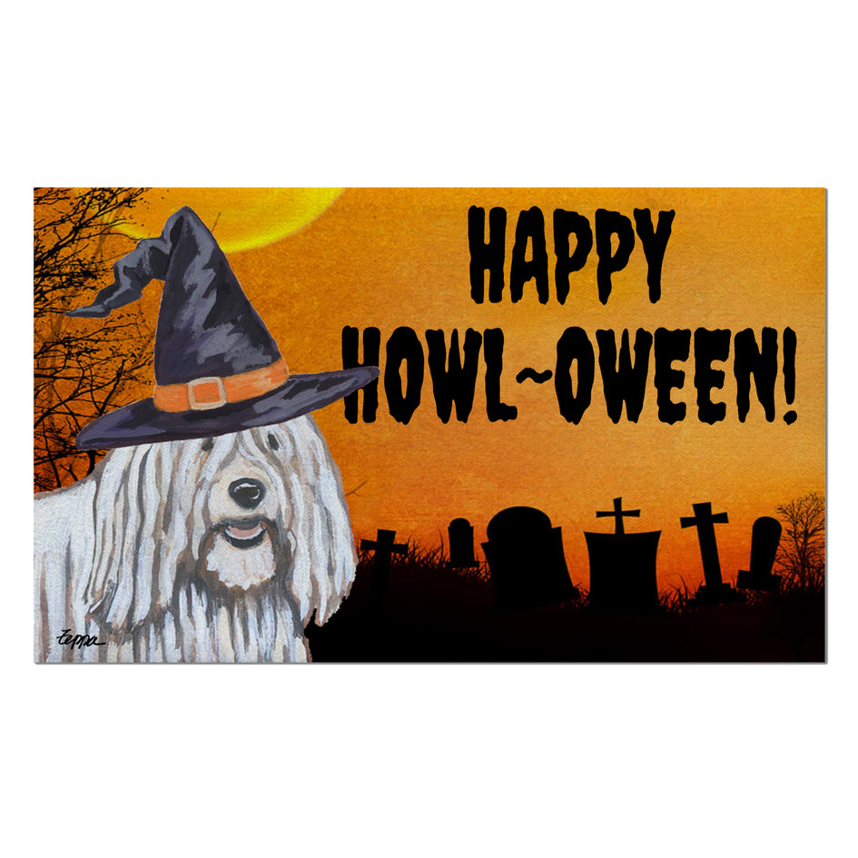 Komondor HAPPY HOWL-OWEEN Welcome Mat