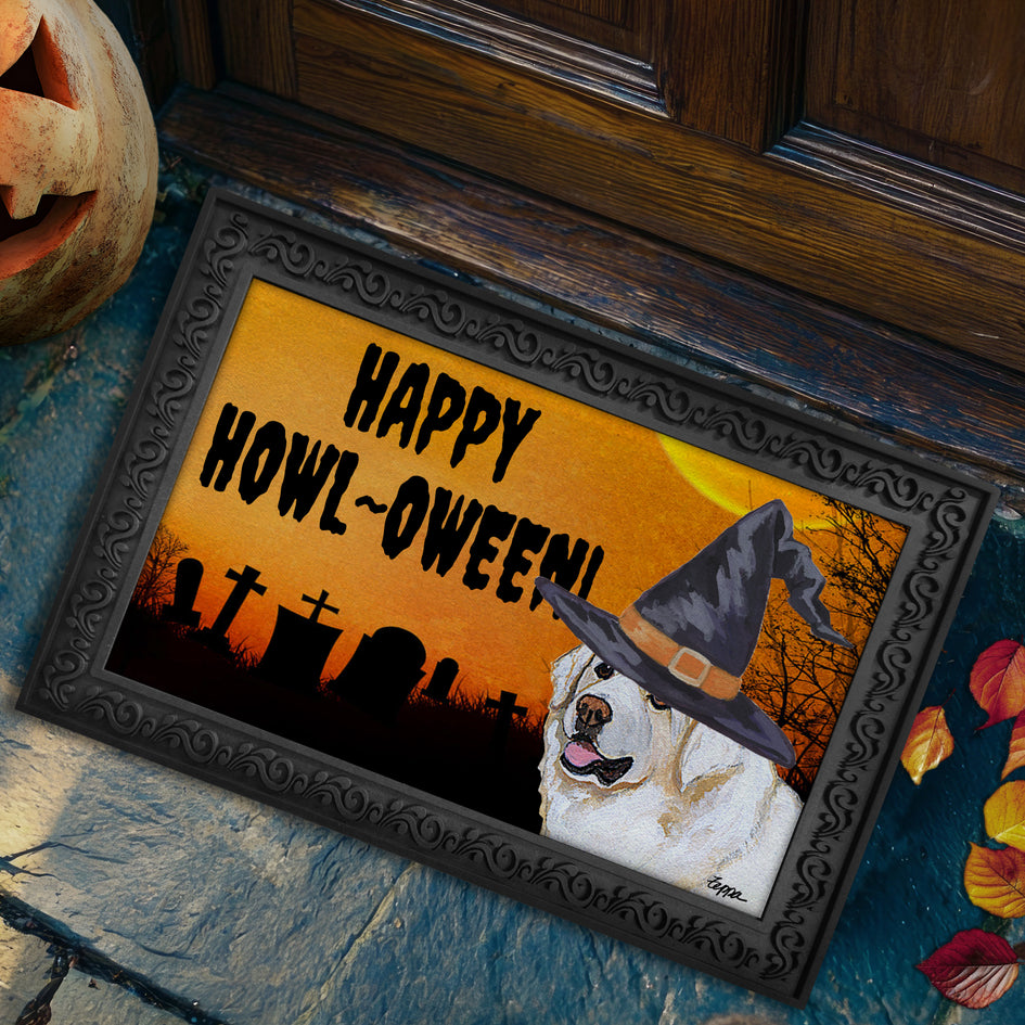 Kuvasz HAPPY HOWL-OWEEN Welcome Mat