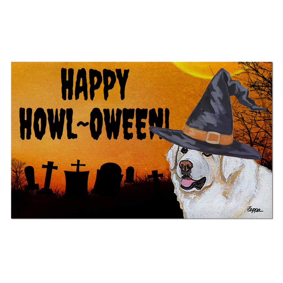 Kuvasz HAPPY HOWL-OWEEN Welcome Mat