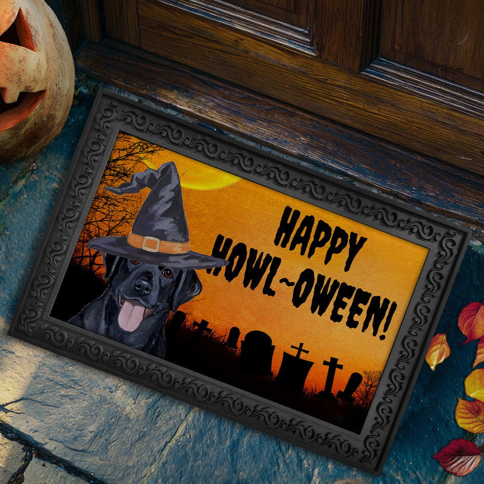Labrador Retriever HAPPY HOWL-OWEEN Welcome Mat