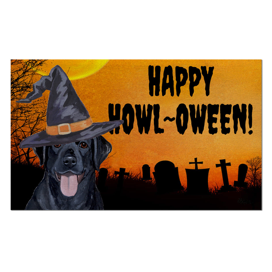 Labrador Retriever HAPPY HOWL-OWEEN Welcome Mat