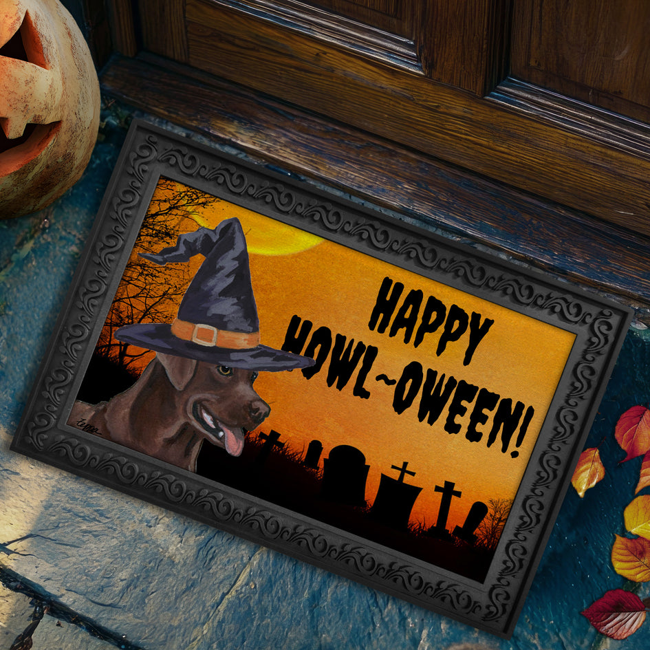 Labrador Retriever HAPPY HOWL-OWEEN Welcome Mat