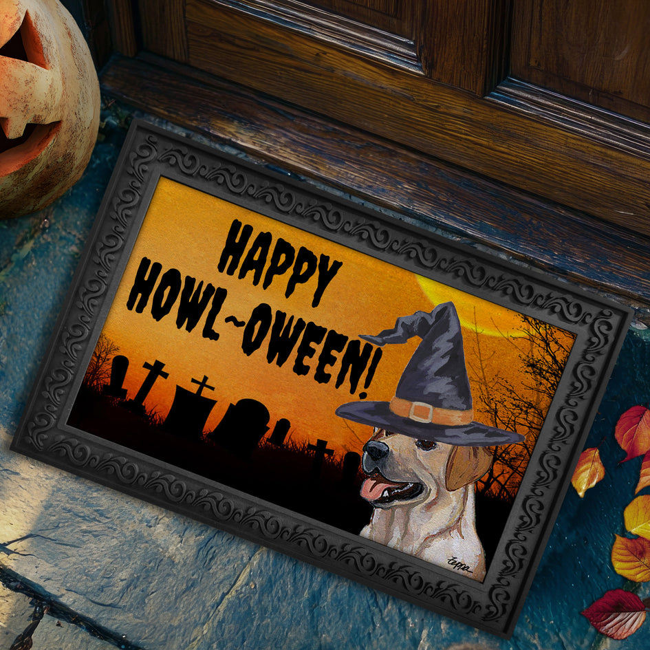 Labrador Retriever HAPPY HOWL-OWEEN Welcome Mat