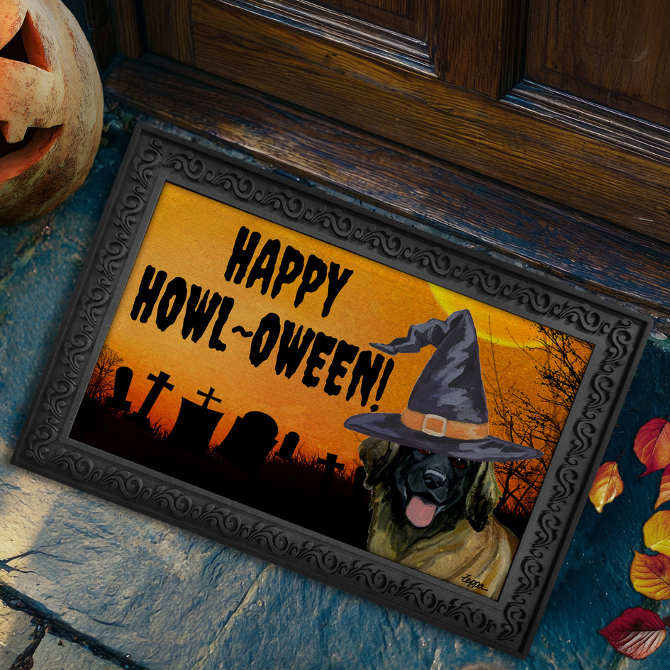 Leonberger HAPPY HOWL-OWEEN Welcome Mat