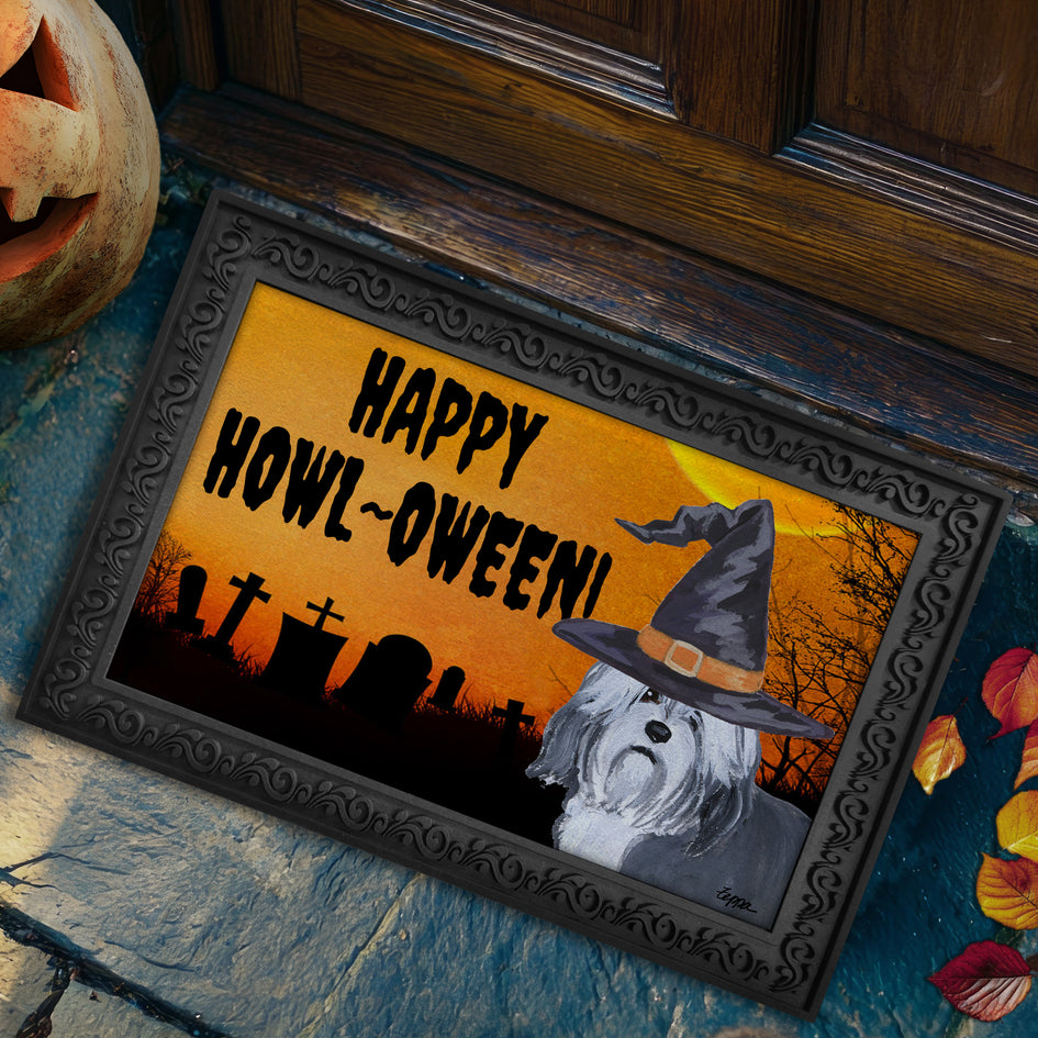 Lowchen HAPPY HOWL-OWEEN Welcome Mat