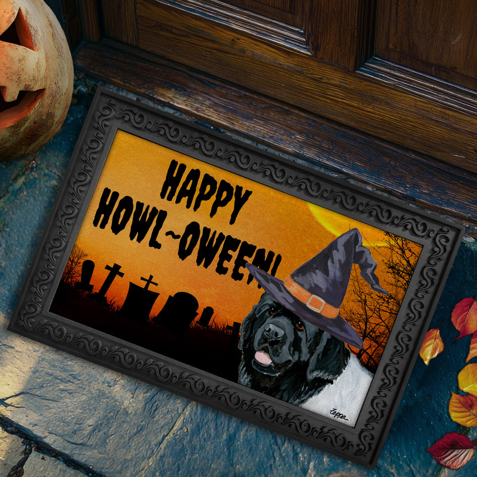 Newfoundland HAPPY HOWL-OWEEN Welcome Mat