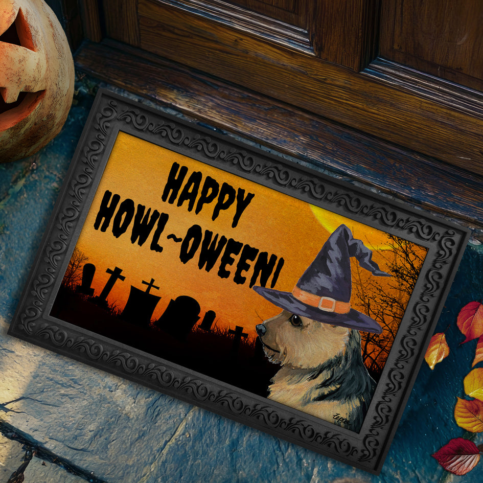 Norwich Terrier HAPPY HOWL-OWEEN Welcome Mat