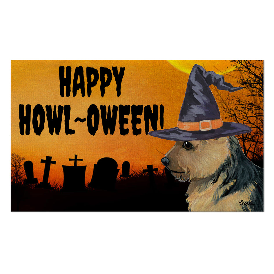 Norwich Terrier HAPPY HOWL-OWEEN Welcome Mat