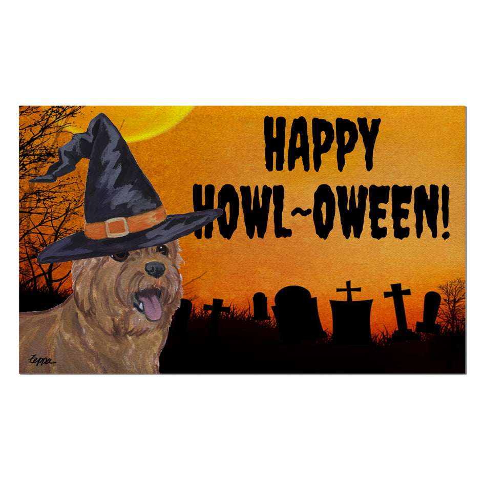 Norwich Terrier HAPPY HOWL-OWEEN Welcome Mat