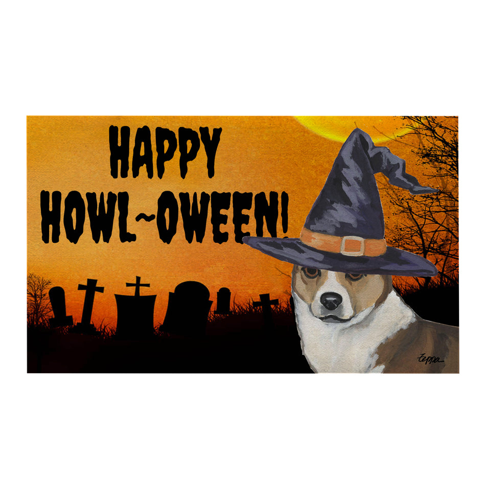 Norwegian Lundehund HAPPY HOWL-OWEEN Welcome Mat