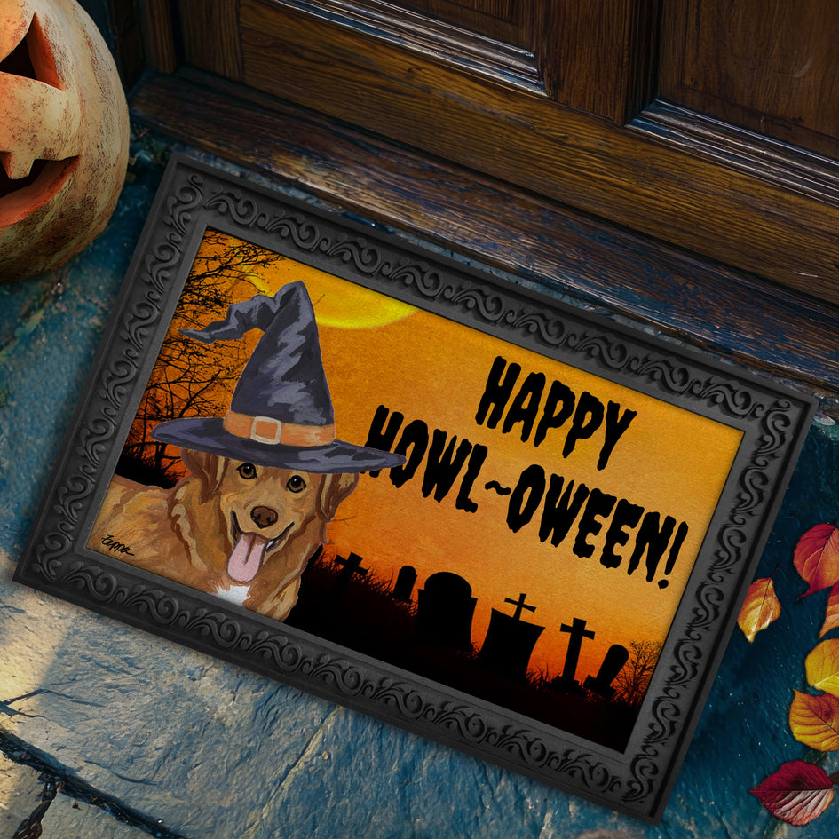 Nova Scotia Duck Tolling Retriever HAPPY HOWL-OWEEN Welcome Mat
