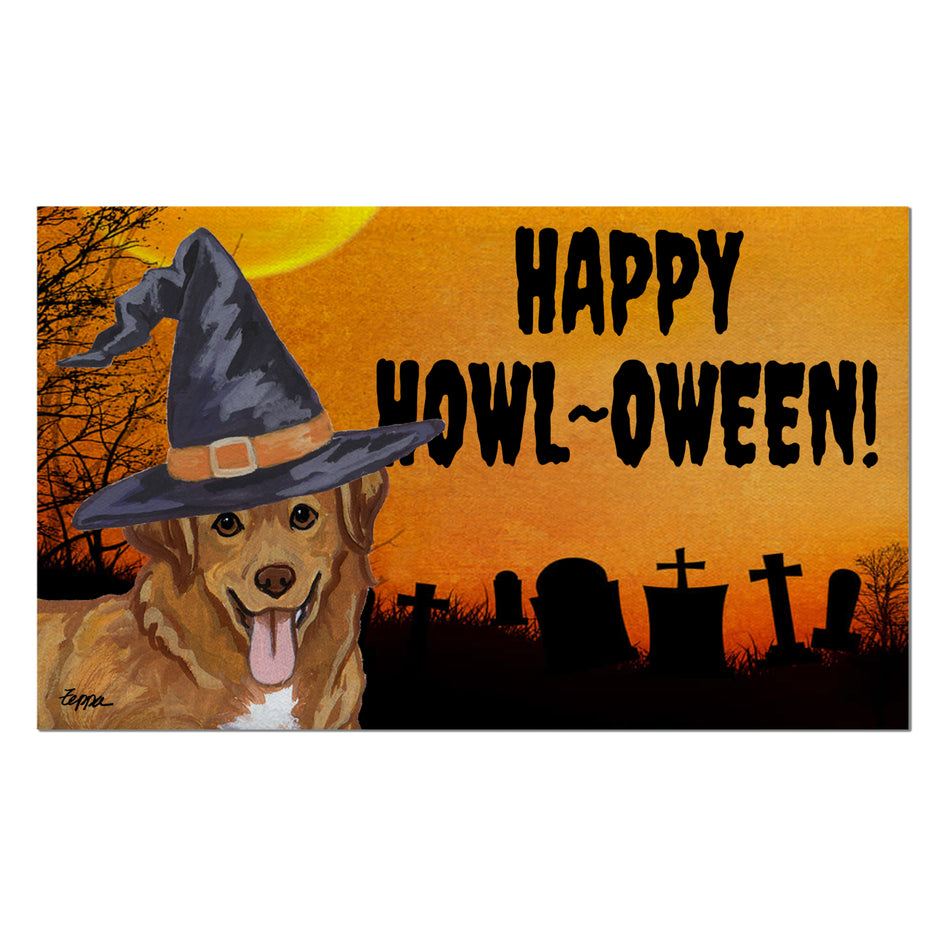 Nova Scotia Duck Tolling Retriever HAPPY HOWL-OWEEN Welcome Mat