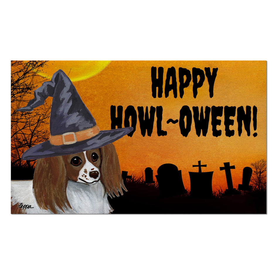 Papillon HAPPY HOWL-OWEEN Welcome Mat