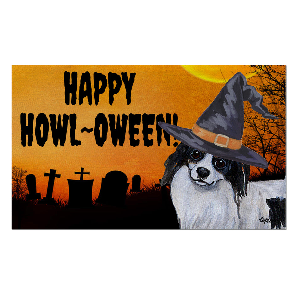 Papillon HAPPY HOWL-OWEEN Welcome Mat