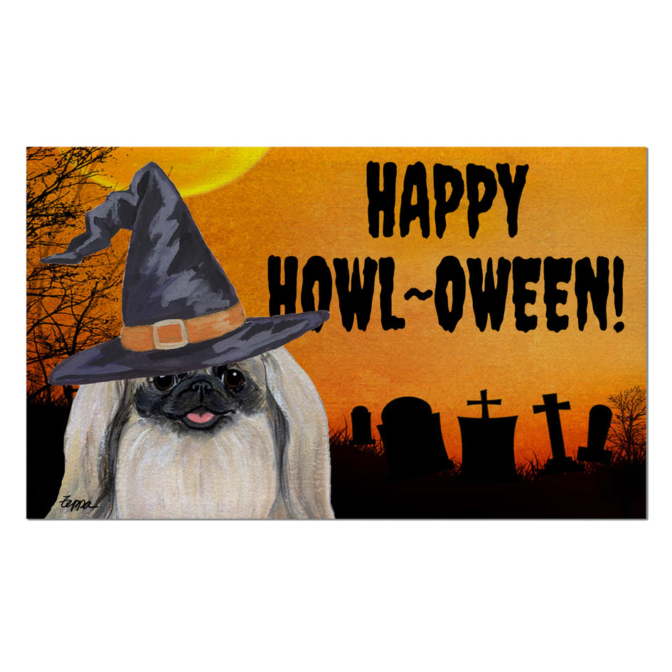 Pekingese HAPPY HOWL-OWEEN Welcome Mat