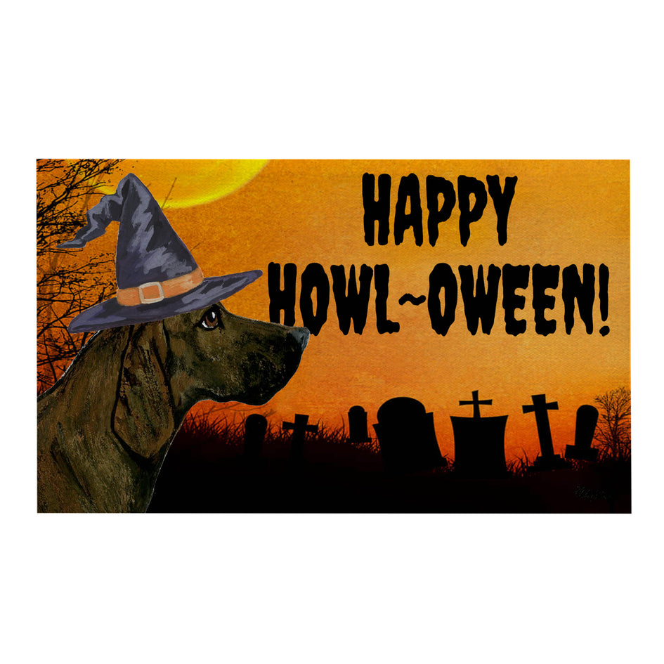 Plott Hound HAPPY HOWL-OWEEN Welcome Mat